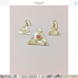 Handcrafted sterling silver pendant and earrings